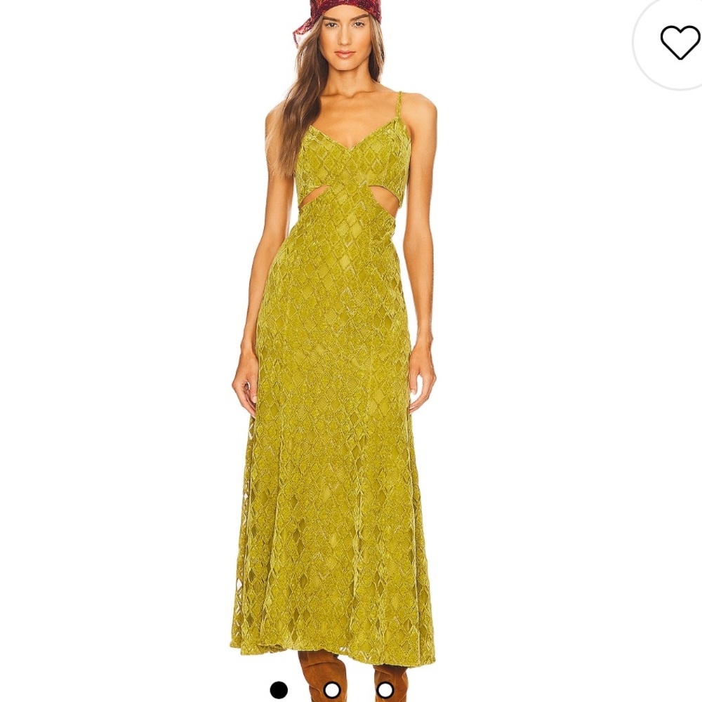 House of Harlow 1960 Francia Maxi Dress in Chartreuse Green